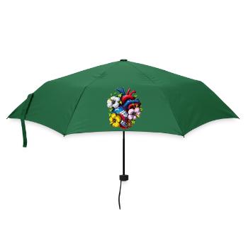 Puerto Rico Boricua Herz - Regenschirm (klein) - Flaschengrün - Vorne