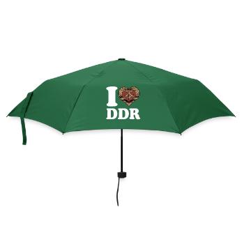 I Love DDR - Herz - Ostalgie - Regenschirm (klein) - Flaschengrün - Vorne