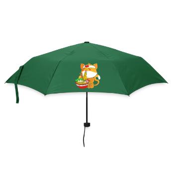Maneki Neko Japan Glücksbringer - Regenschirm (klein) - Flaschengrün - Vorne