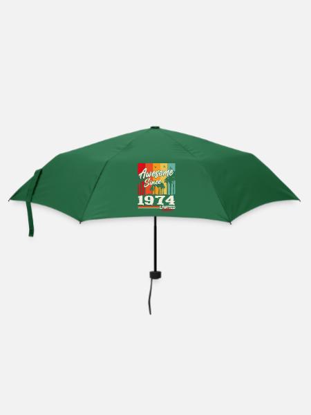 1974 geboren Vintage Retro Geburtstag Geschenk - Regenschirm (klein) - Flaschengrün