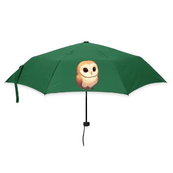 Barn Owl Schleiereulen Schleiereule - Regenschirm (klein) - Flaschengrün - Vorne