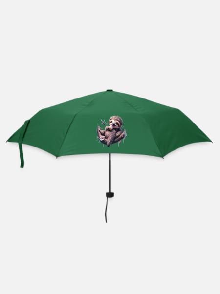Entspanntes Faultier - Regenschirm (klein) - Flaschengrün