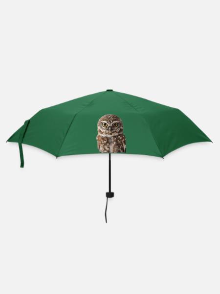 Eule - Regenschirm (klein) - Flaschengrün
