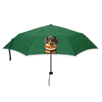 Hund - Regenschirm (klein) - Flaschengrün - Vorne