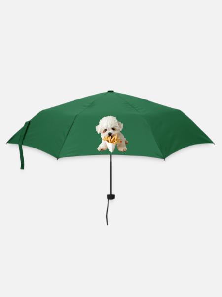 Bichon Frisé - Regenschirm (klein) - Flaschengrün