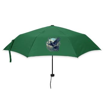 Krähen Krähe - Regenschirm (klein) - Flaschengrün - Vorne