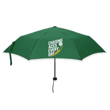 Volleyballspieler Und Fan Spike Servieren - Regenschirm (klein) - Flaschengrün - Vorne