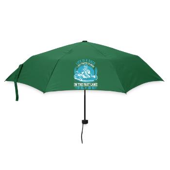 Das Leben ist ein Wettlauf; Ich bevorzuge es einfach, schnell zu fahren - Regenschirm (klein) - Flaschengrün - Vorne