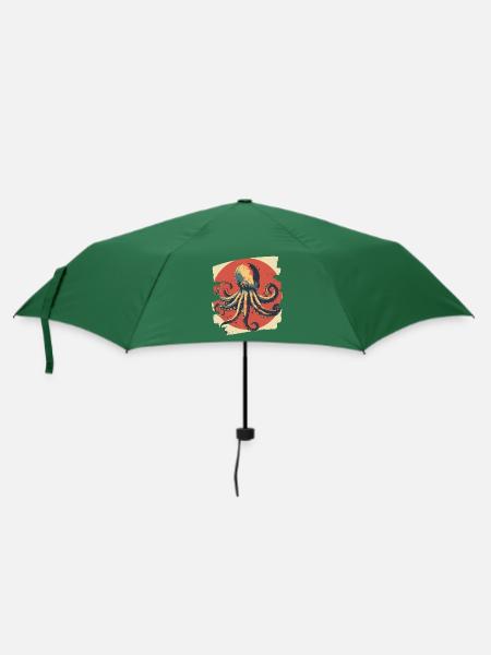Kraken Oktopus - Regenschirm (klein) - Flaschengrün