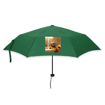 Faultier - Regenschirm (klein) - Flaschengrün - Vorne