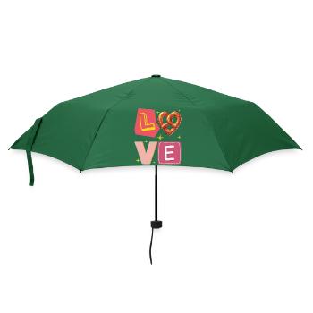 Pretzel Love – Liebe süße und Gourmet Version - Regenschirm (klein) - Flaschengrün - Vorne