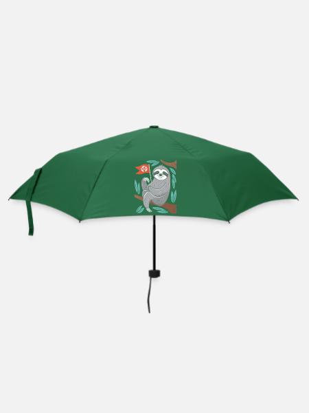 Umweltschützer Faultier Mit Erde Flagge - Regenschirm (klein) - Flaschengrün