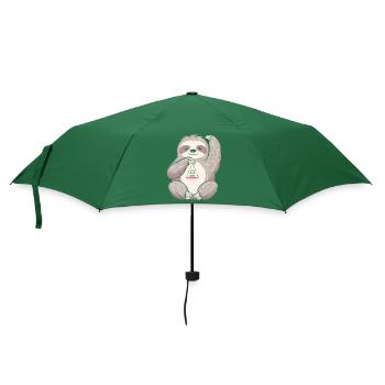 Waage Sternzeichen Faultier mit Omega Symbol - Regenschirm (klein) - Flaschengrün - Vorne