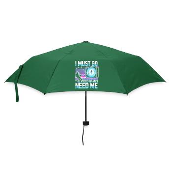 Ich muss gehen Die Videospiele brauchen mich - Regenschirm (klein) - Flaschengrün - Vorne