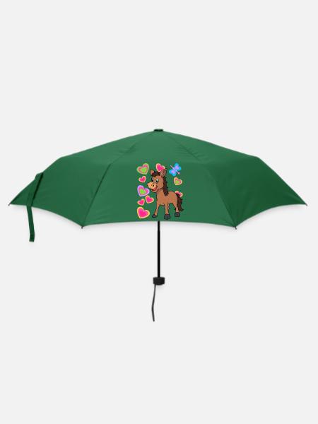 Esel Kinder Kind - Regenschirm (klein) - Flaschengrün