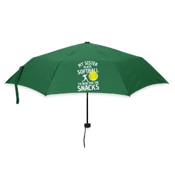 Lustiger Softball Spruch Geschwister - Regenschirm (klein) - Flaschengrün - Vorne