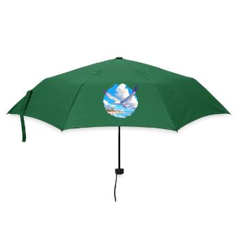 Möwen Möwe - Regenschirm (klein) - Flaschengrün - Vorne