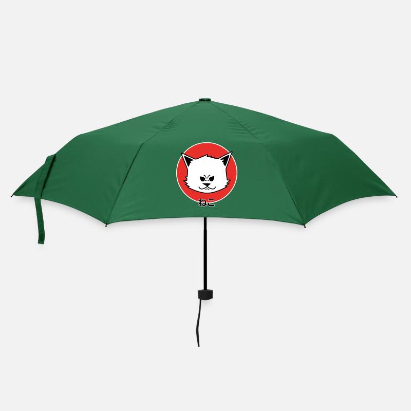 Katze Neko Japanisch - Regenschirm (klein) - Flaschengrün