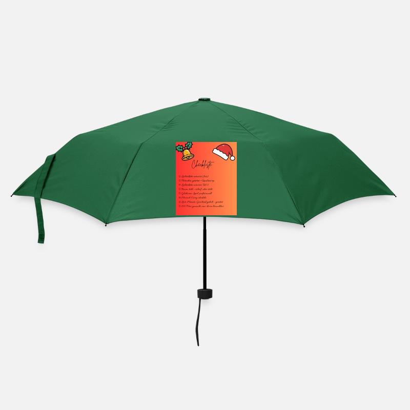 Weihnachts Checkliste Design - Regenschirm (klein) - Flaschengrün