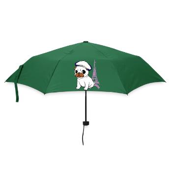 Paris Mops - Regenschirm (klein) - Flaschengrün - Vorne