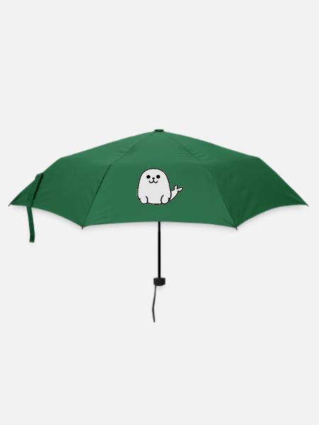 Süße Charmante Weiße Robbe - Regenschirm (klein) - Flaschengrün