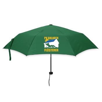 PV Anlagen Flüsterer - Photovoltaik - Solarenergie - Regenschirm (klein) - Flaschengrün - Vorne