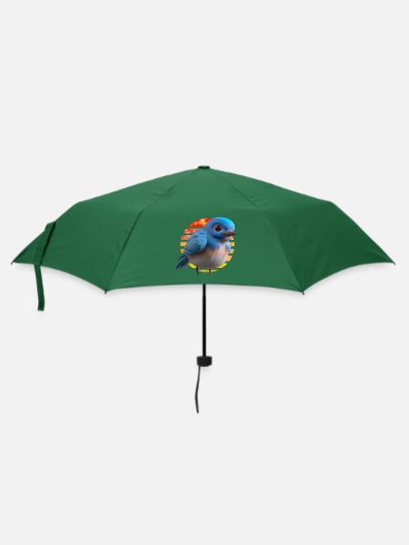 Hüttensänger Vogel Design - Regenschirm (klein) - Flaschengrün