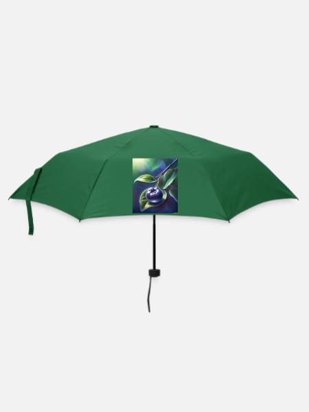 Schöne Heidelbeere auf einem Blatt - Regenschirm (klein) - Flaschengrün