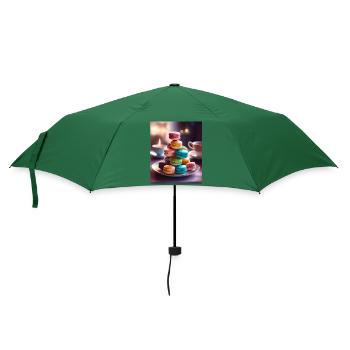 Leckere und bunte Macarons - Regenschirm (klein) - Flaschengrün - Vorne