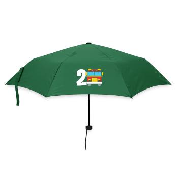 Feuerwehrauto Kindergeburtstag - Regenschirm (klein) - Flaschengrün - Vorne