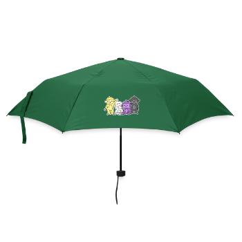 Nichtbinäres Flaggen-Affendesign für stolze Enbys - Regenschirm (klein) - Flaschengrün - Vorne