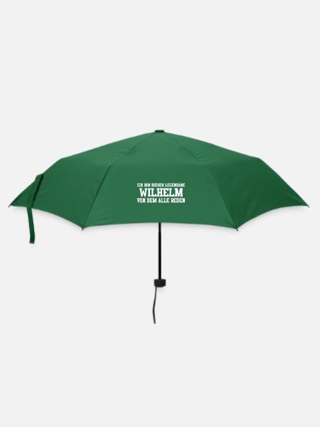 Wilhelm Name Design - Regenschirm (klein) - Flaschengrün
