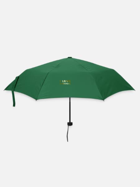 I Love Liverpool - Regenschirm (klein) - Flaschengrün