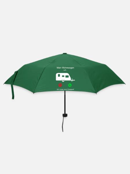 Mein Wohnwagen ruft - ich muss zum campen - Regenschirm (klein) - Flaschengrün