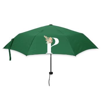 Buchstabe P blumig - Regenschirm (klein) - Flaschengrün - Vorne