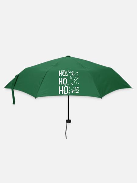 ho ho ho Schneeflocken Weihnachtsmann - Regenschirm (klein) - Flaschengrün