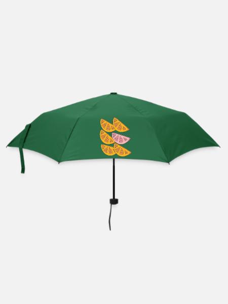 orangen schnitze 6fach - Regenschirm (klein) - Flaschengrün