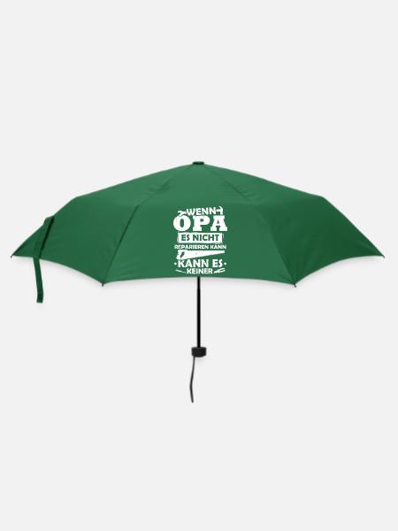 Wenn opa es nicht reparieren kann kann es keiner - Regenschirm (klein) - Flaschengrün