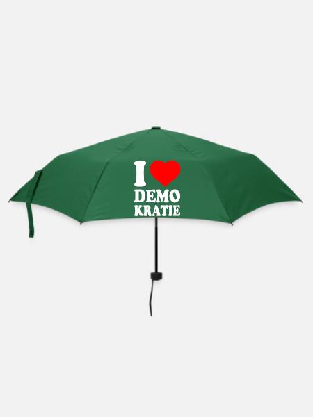 i love demokratie - Regenschirm (klein) - Flaschengrün