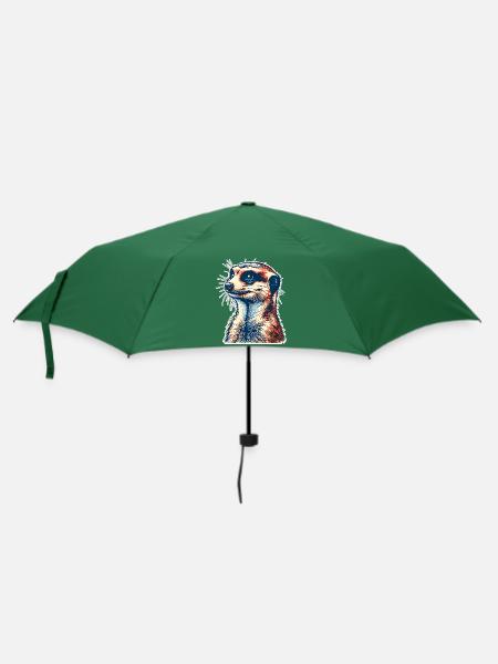 Erdmännchen - Regenschirm (klein) - Flaschengrün