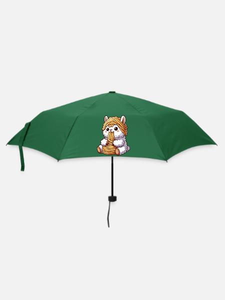 Lustige Lama Spaghetti italienisch Tollpatsch - Regenschirm (klein) - Flaschengrün
