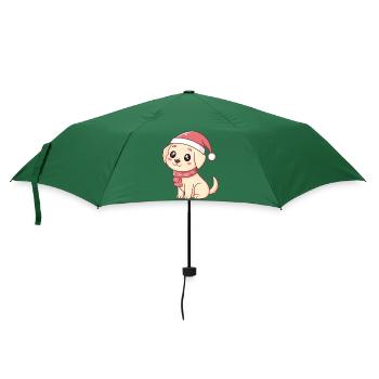 Baby Dog Niedliches Weihnachten im Weihnachtsmann - Regenschirm (klein) - Flaschengrün - Vorne