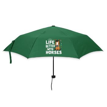 Pferd Pferde Reiten Pferdereiten Sprungreiten - Regenschirm (klein) - Flaschengrün - Vorne