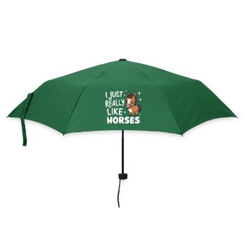 Pferd Pferde Reiten Pferdereiten Sprungreiten - Regenschirm (klein) - Flaschengrün - Vorne