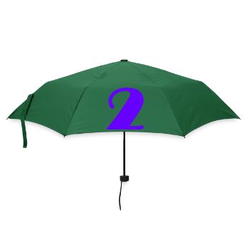 2. 2 JAHRE. 2. JUBILÄUM. GEBURTSTAG 2 JAHRE - Regenschirm (klein) - Flaschengrün - Vorne