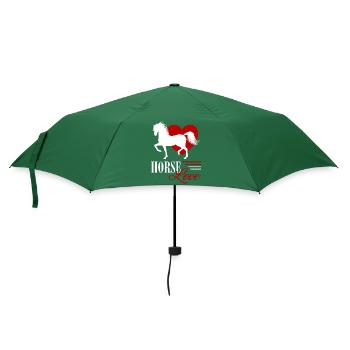 Horse Love - Regenschirm (klein) - Flaschengrün - Vorne