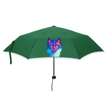 Katze Bunt - Regenschirm (klein) - Flaschengrün - Vorne
