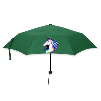 Einhorn Fabeltier Unicorn Mädchen Einhörner - Regenschirm (klein) - Flaschengrün - Vorne