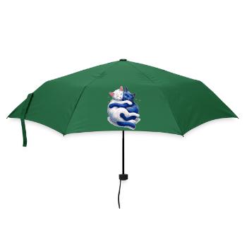 Katzen kuscheln miteinander - Regenschirm (klein) - Flaschengrün - Vorne