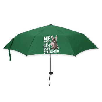 Esel Eselchen Maultier Muli - Regenschirm (klein) - Flaschengrün - Vorne